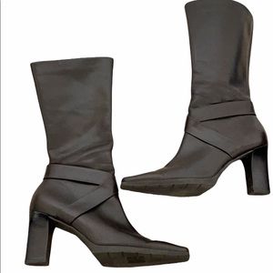 Franco Sarto 90s Style Brown Leather Boots